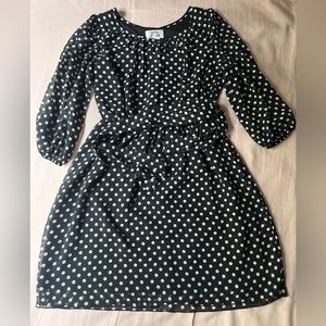 Sweet Storm Black and White Polka Dot Dress with Belt